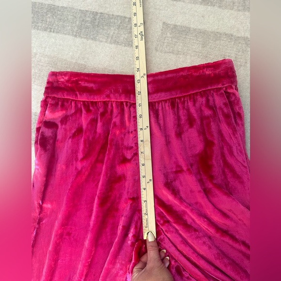 Anthropologie Maeve Anastacia Velvet Wide Leg Pant in Pink (Size M) - Picture 10 of 11